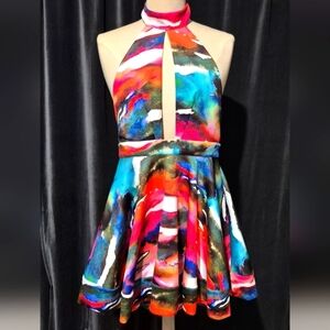 Bebe Multicolor Halter Dress